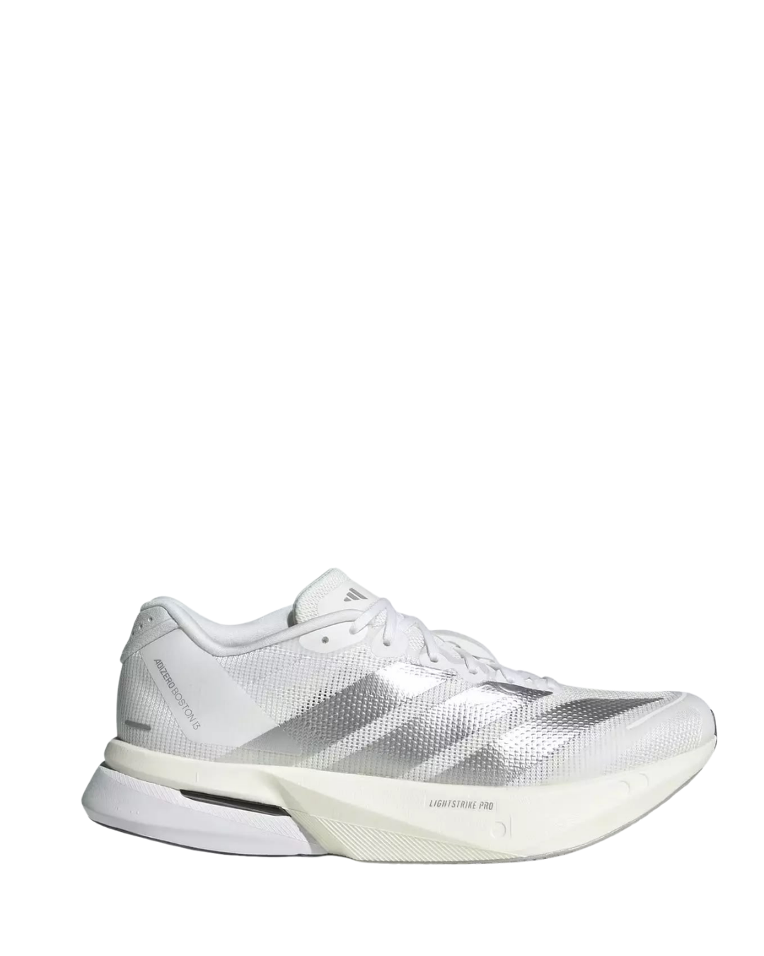 ADIZERO BOSTON 13 SHOES White / Matte Silver - Dash Grey