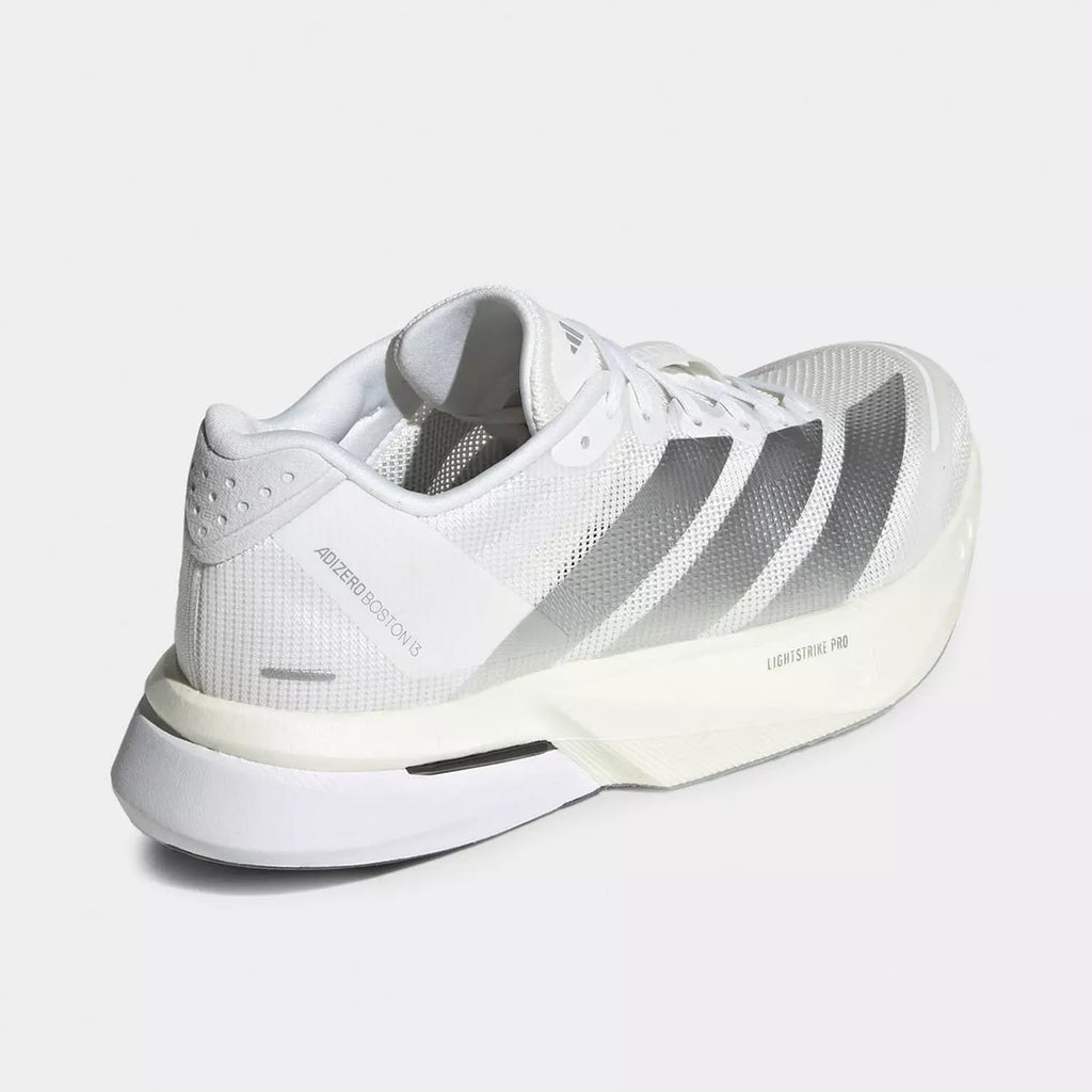 ADIZERO BOSTON 13 SHOES White / Matte Silver - Dash Grey