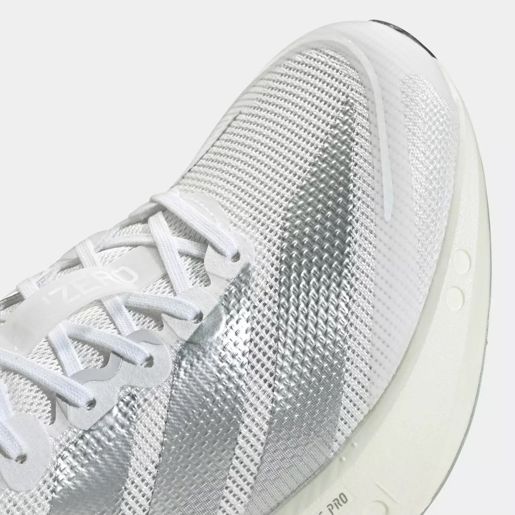 ADIZERO BOSTON 13 SHOES White / Matte Silver - Dash Grey