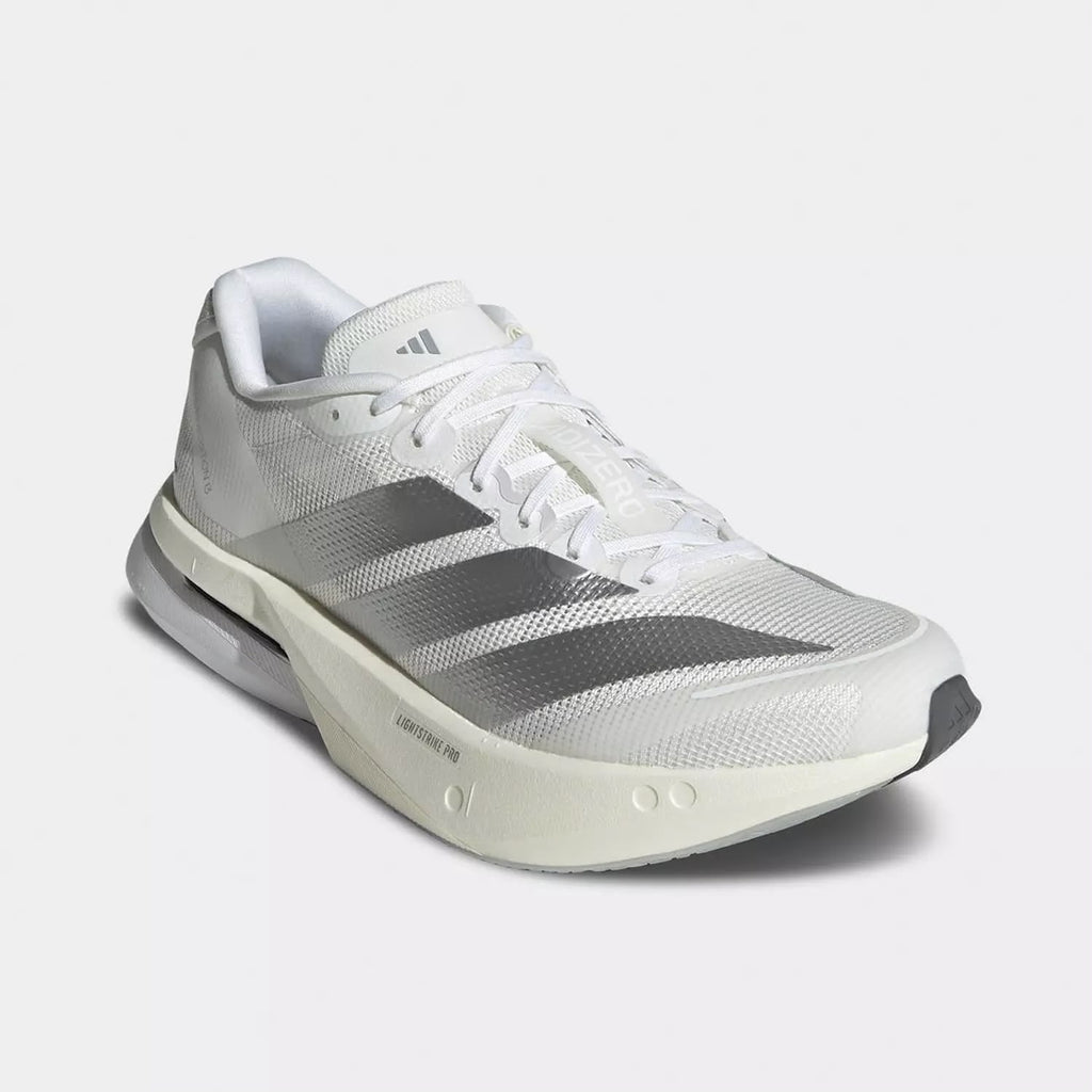 ADIZERO BOSTON 13 SHOES White / Matte Silver - Dash Grey