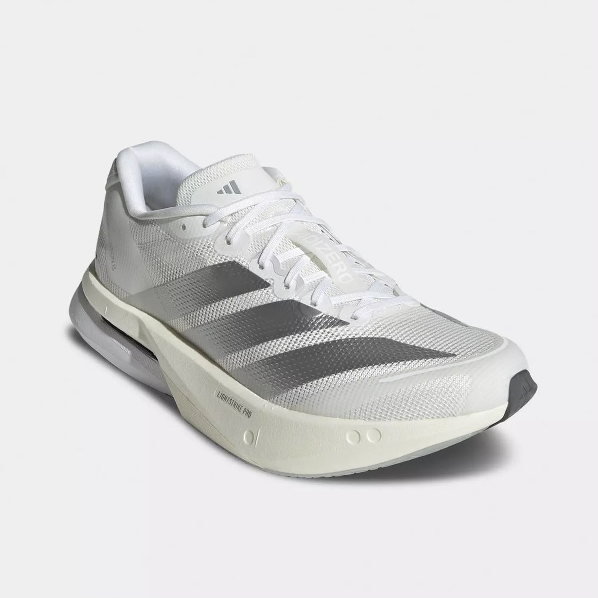 ADIZERO BOSTON 13 SHOES White / Matte Silver - Dash Grey