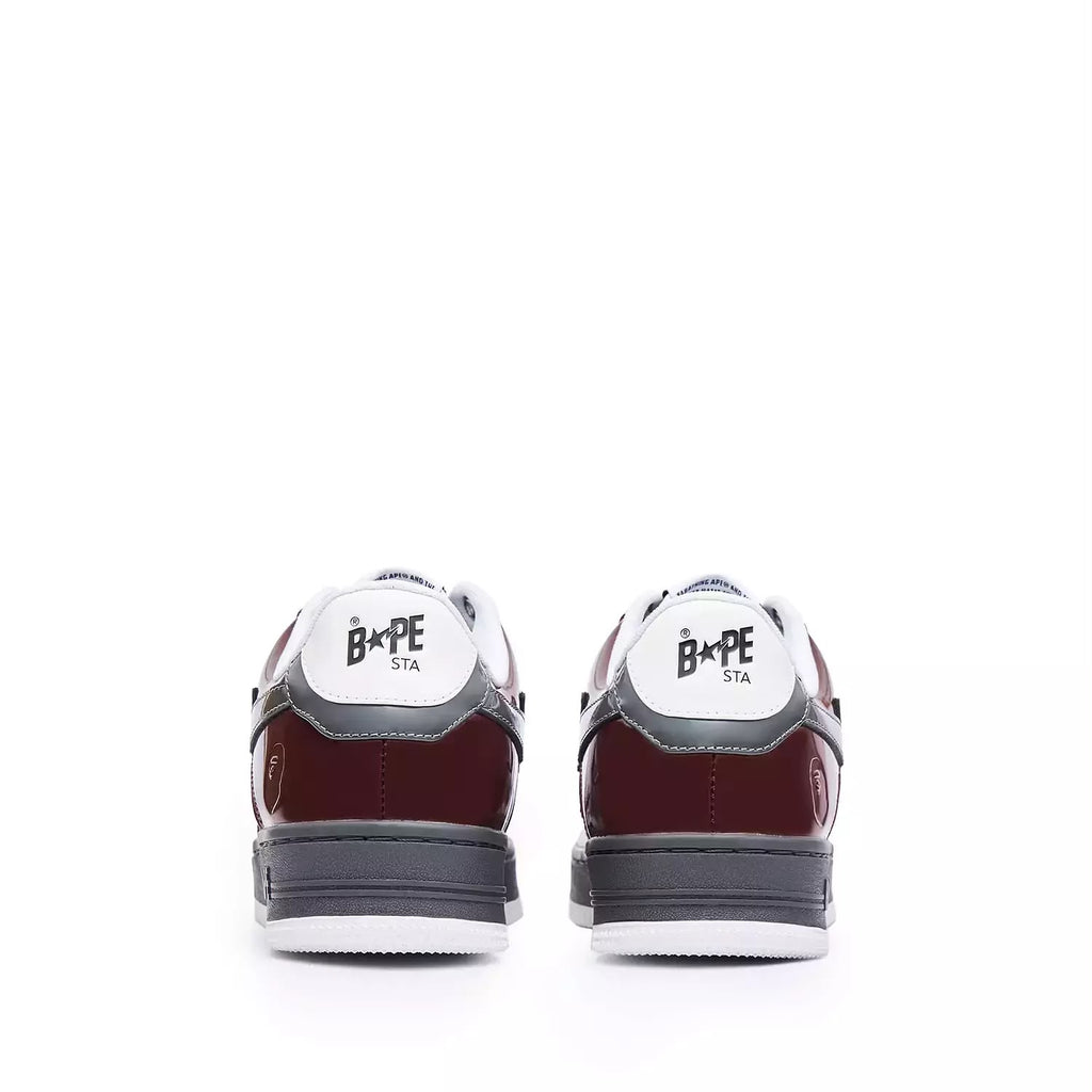 A Bathing Ape Bape Sta #2 M1 sneakers in the burgundy and grey
