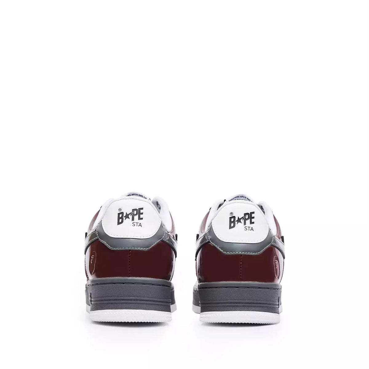 A Bathing Ape Bape Sta #2 M1 sneakers in the burgundy and grey
