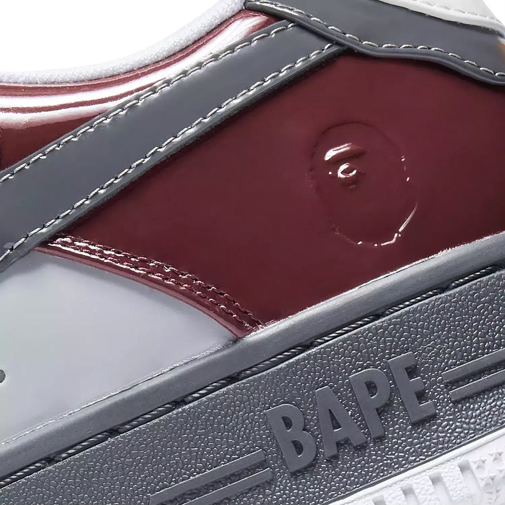 A Bathing Ape Bape Sta #2 M1 sneakers in the burgundy and grey
