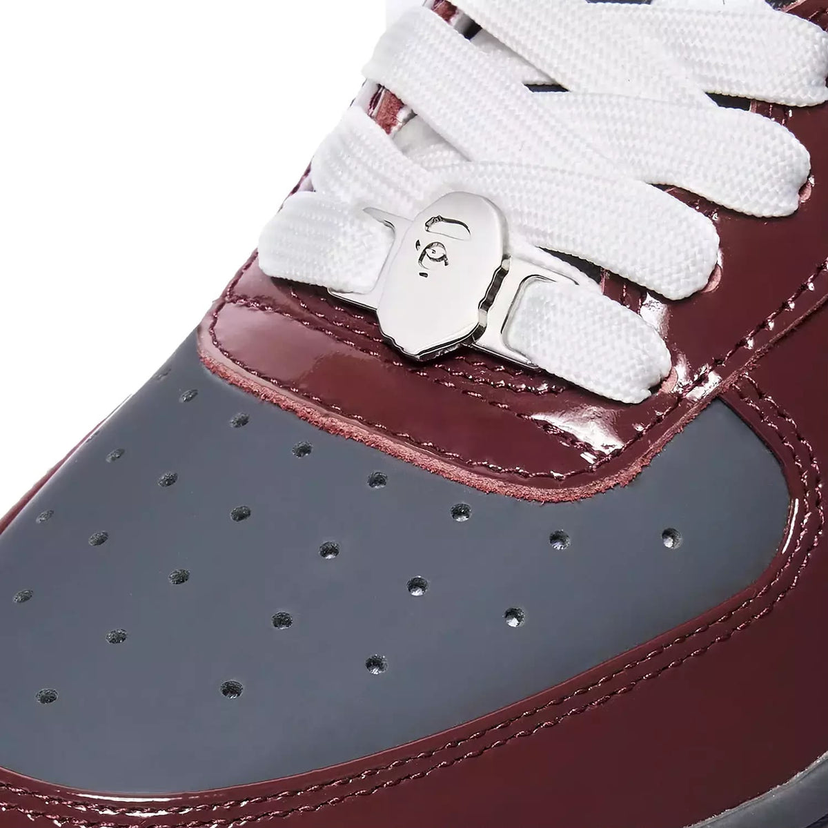A Bathing Ape Bape Sta #2 M1 sneakers in the burgundy and grey