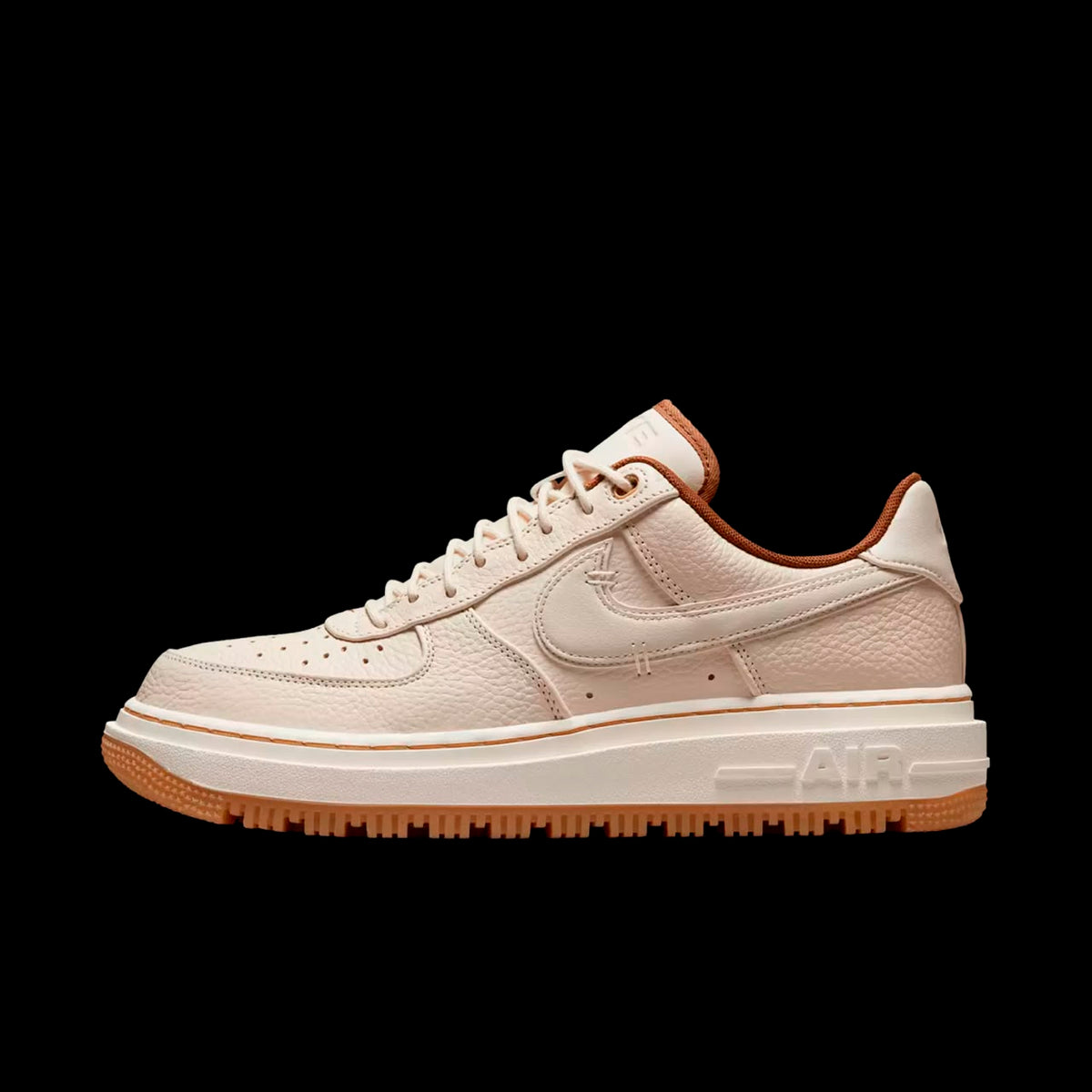 NIKE AIR FORCE 1 LUXE Pearl White/ Pale Ivory-Pecan-Gum Yellow