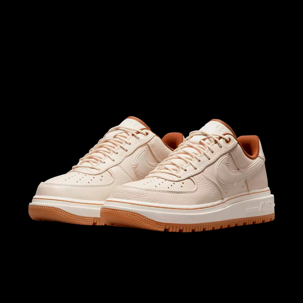 NIKE AIR FORCE 1 LUXE Pearl White/ Pale Ivory-Pecan-Gum Yellow